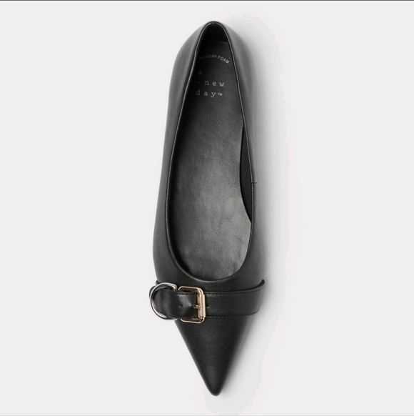 A New Day | Women's Valentina Pointed Toe Buckle Ballet Flats with Memory Foam - Picture 2 of 5